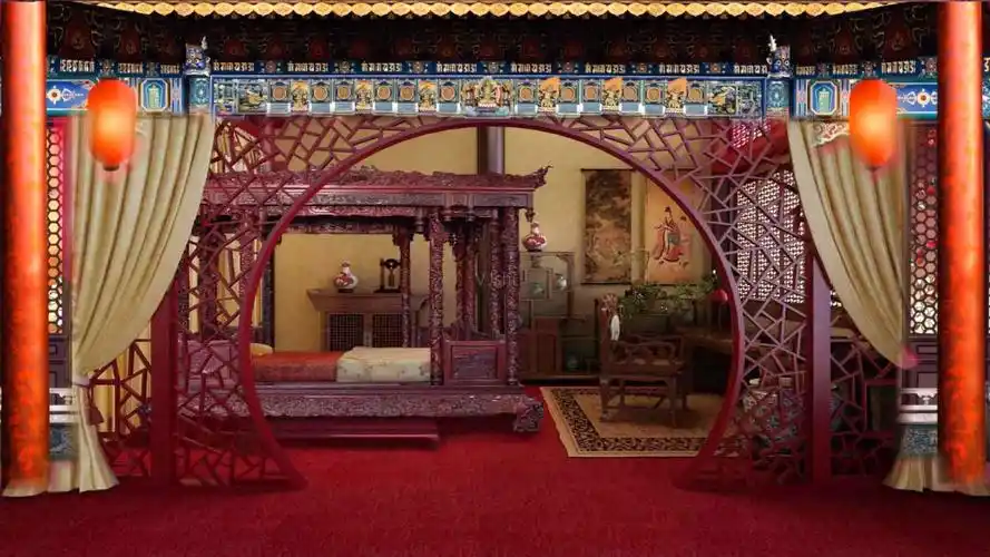 戏曲背景内宫内室皇宫_1920x1080_高清视频素材下载(编号:902423)