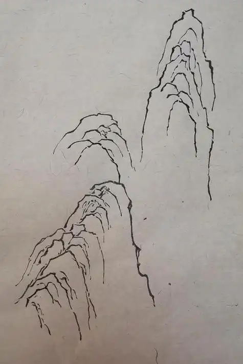 关于画山的素描简笔画