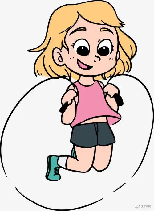 女孩跳绳矢量图下载
