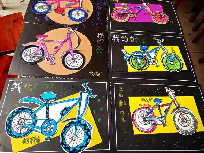 创意美术线描我的自行车78岁