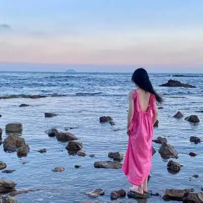 女生海边背影头像唯美 高清漂亮女人看海的背影图片头像_女生头像_头