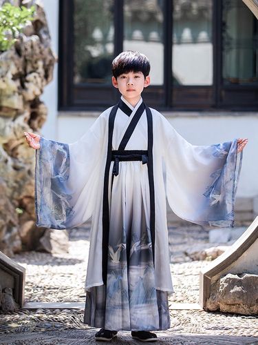儿童汉服男童薄款古装中国风公子少爷服小男孩国学演出服古风夏季