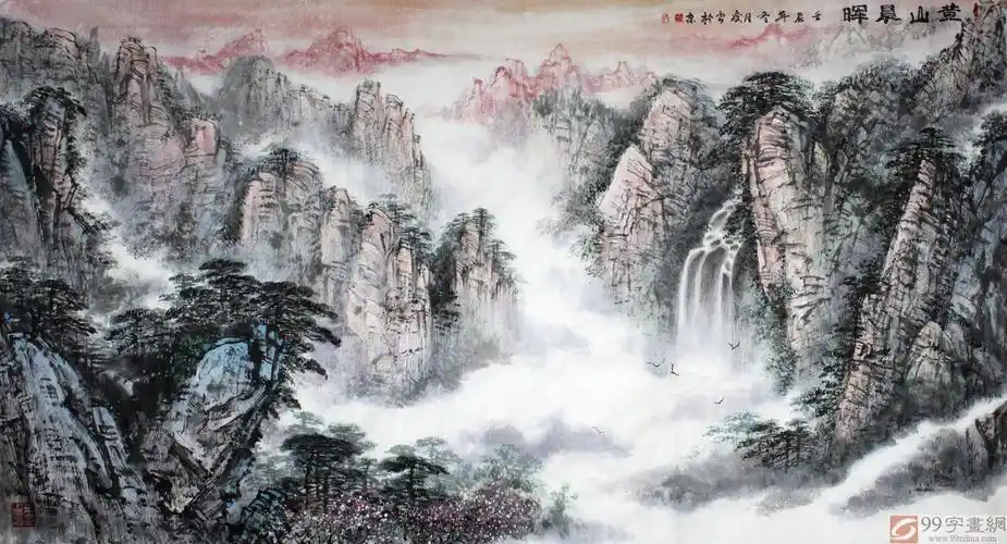 有气势的山水国画 - 写意山水画 - 99字画网