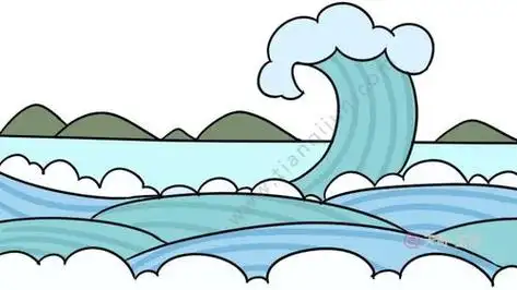 儿童简笔画风景大海
