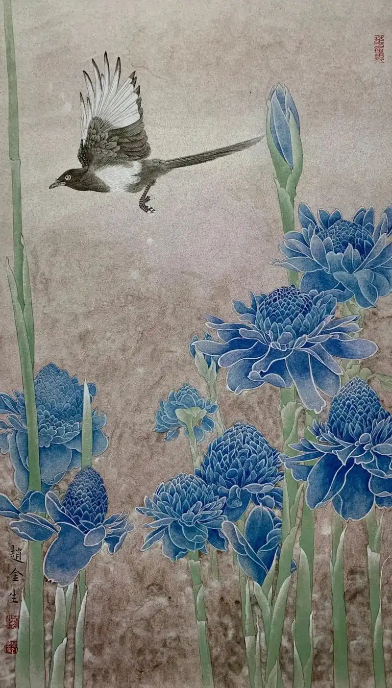 唯美新势力赵金生工笔花鸟画艺术鉴赏