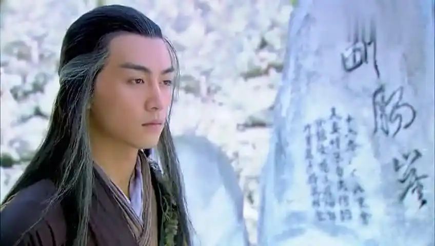 杨过看着断肠崖,默不作声,伤心欲绝!