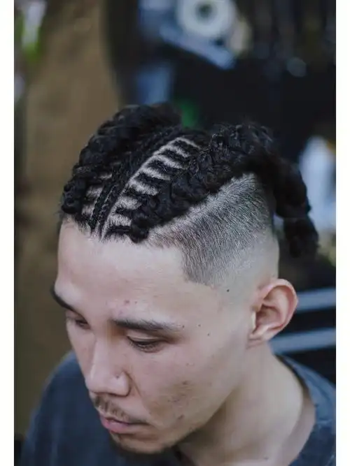 男士半头垄沟辫发型参考