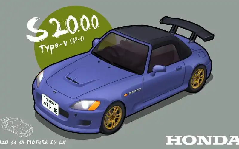 《头文字d》神之手 城岛俊也 的座驾 honda s2000 type-v (ap-1) 绘制
