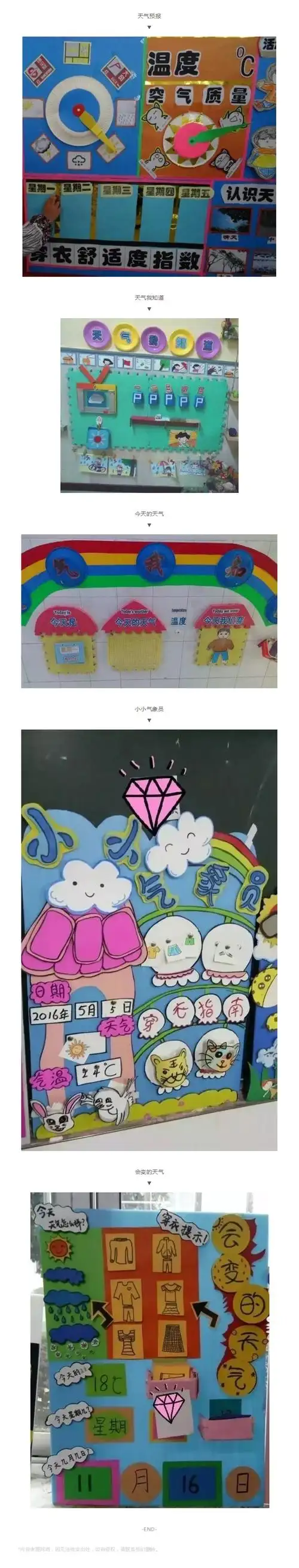 幼儿园天气预报墙,教孩子正确认识天气!