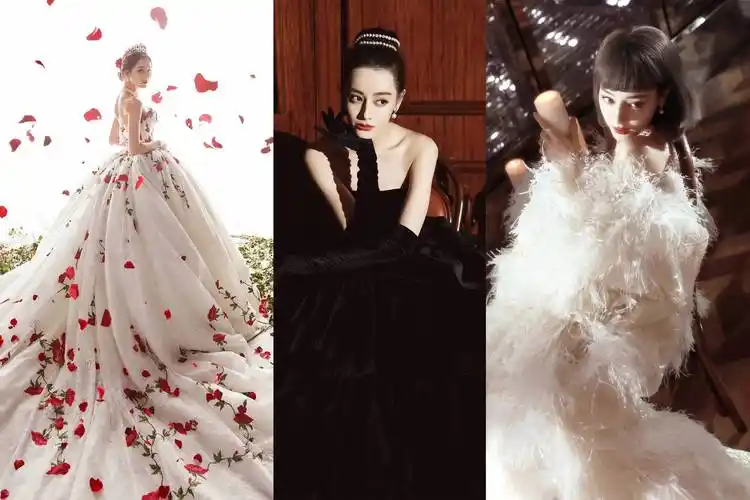 迪丽热巴和三毛造型团队合作期间,曾打造了多个出圈的造型,其中"玫瑰