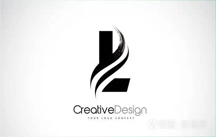 l 字母设计画笔描边