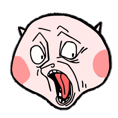 惊吓 大嘴巴 红脸蛋 大眼睛