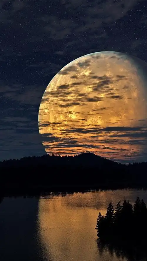 空中的月亮高清中秋手机壁纸图片