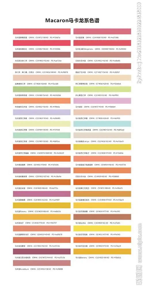 马卡龙系色谱图片