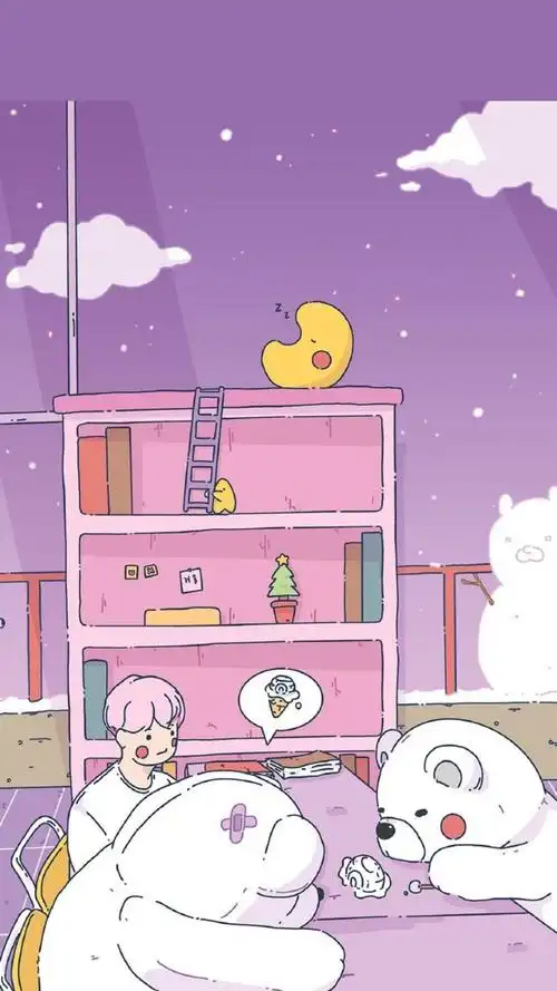 少女心壁纸- 紫色控渐变纯色/手绘壁纸/聊天背景/小清新ins/油画插画