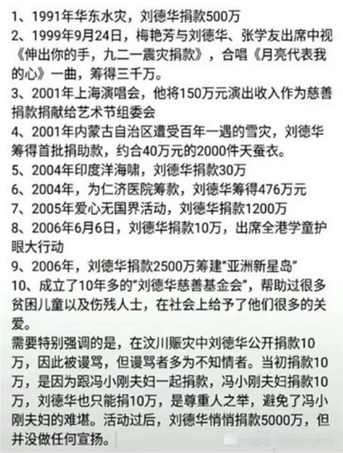 汶川地震只捐10万?刘德华28年捐款数被曝,真实人品一目了然