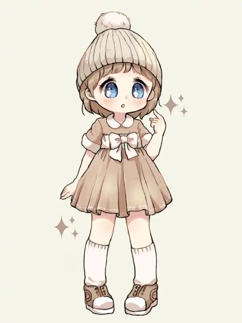 q版女孩 铅笔 工具 ipad