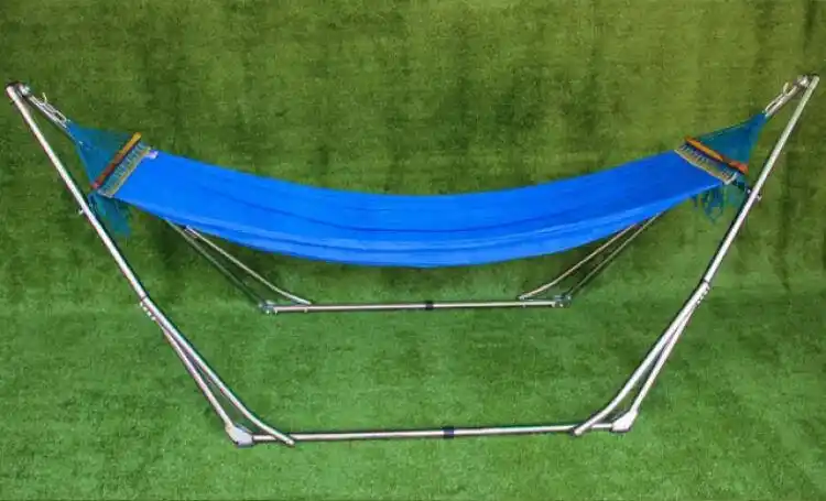 户外吊床秋千可折叠移动便携躺摇椅庭外带支架不锈钢网状双人休闲