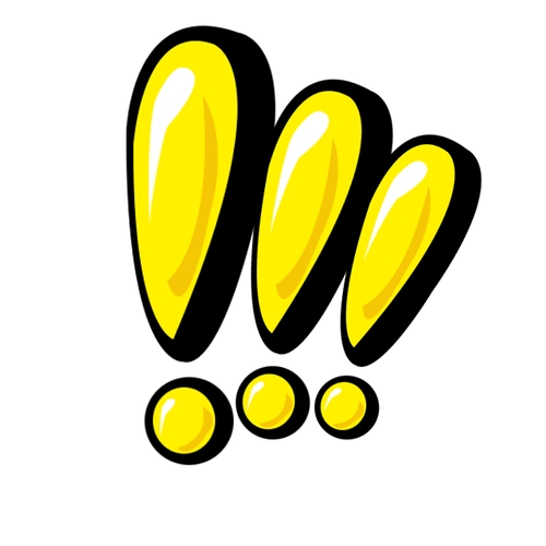 卡通感叹号素材为png图片,免扣背景素材,透明背景,直接    另存就可以