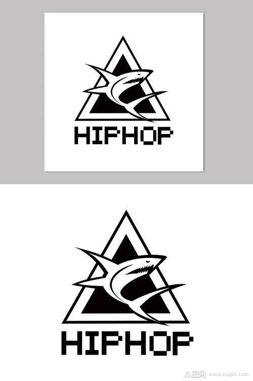简约时尚hiphop个性酷logo鲨鱼