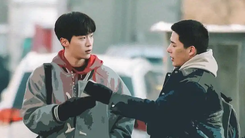 范丞丞王安宇左肩有你正式杀青剧照氛围感满满