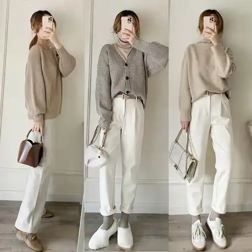 女白色裤子全部搭配图(女生如何穿白裤子好看又有时髦感)-心语百科