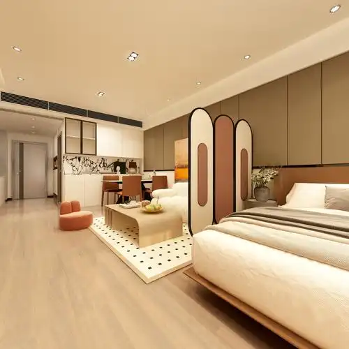 至简名设-文稳康-《公寓》50平奶油现代