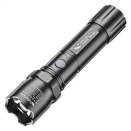 微笑鲨小手手电筒小型便携迷你家用户外强光远射手电筒