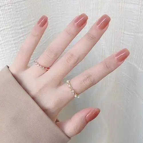 2021新款孕妇甲片美甲图片裸色指甲贴片夏天穿戴拆卸甲高级感软款