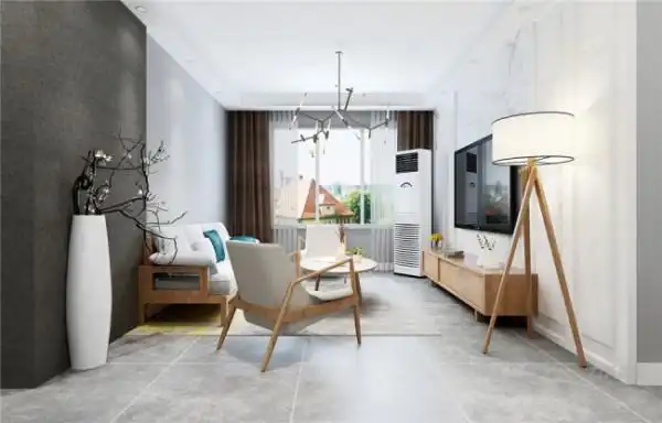 它则多了一份柔美,我们选择米色的床或者米色的沙发来搭配灰色的地砖