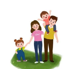 幸福的一家四口图片素材