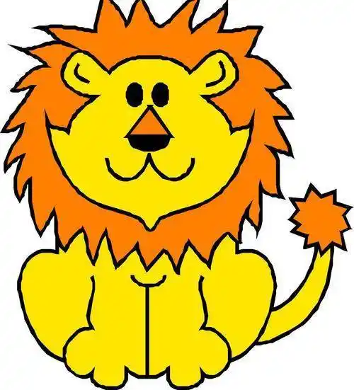 小狮子简笔画 小狮子简笔画彩色可爱