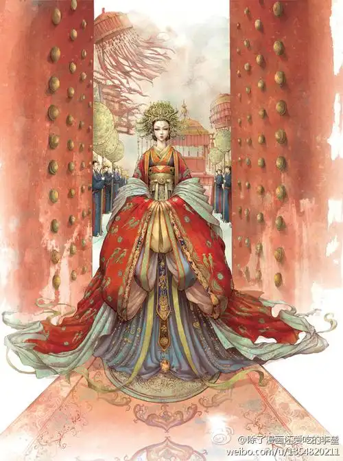 古风手绘美人皇后凉凉