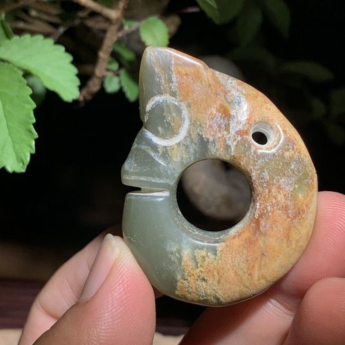 高古玉老玉老和田玉红山文化青白玉猪龙挂件玉佩吊坠古玩玉石玉器