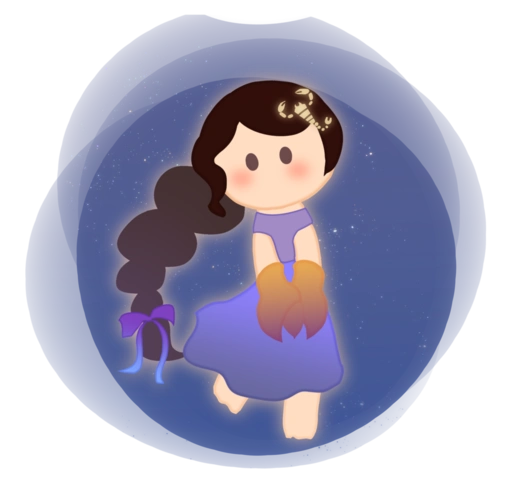 星座天蝎座可爱治愈星空女孩