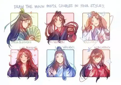 外国太太笔下的墨家全家福,冰秋很帅气,忘羡最好认,花怜浪漫风