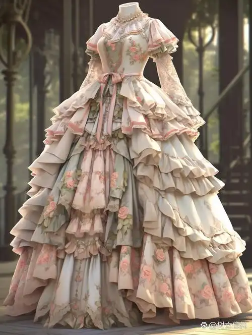 华丽的宫庭晚礼服设计系列素材