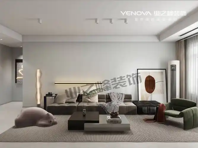 唐山熙湖九里140平方米现代简约风格装修效果案例|业之峰装饰