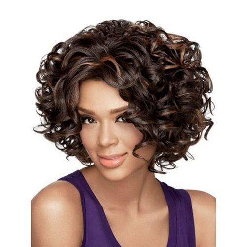 欧美大卷短发假发女士逼真自然整顶发套蓬松短卷发型高温丝全头套