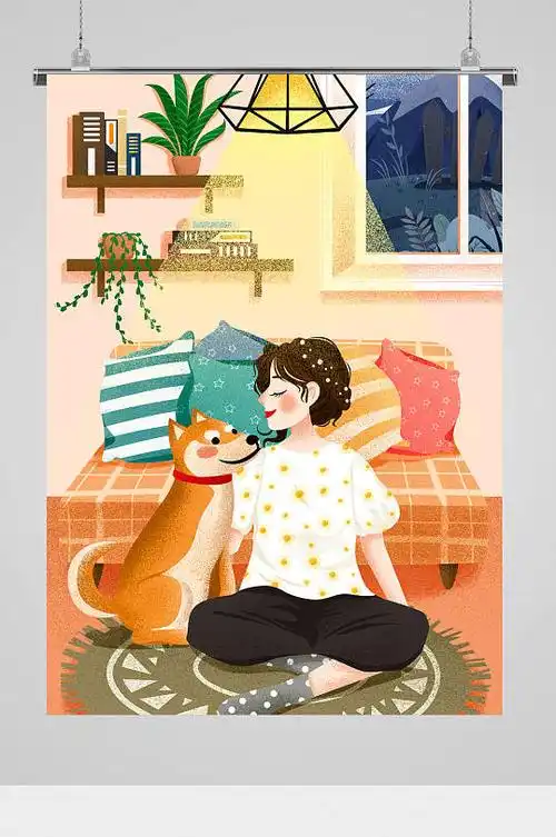 人物女孩日常生活插画