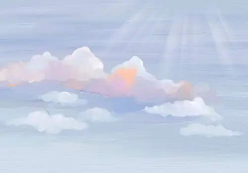 「 柔和的油画天空插画ipad壁纸 / 背景图 」