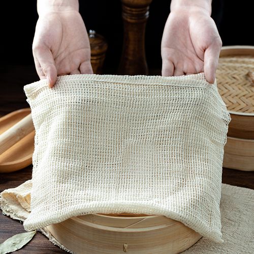 日式蒸笼布食品级纯棉蒸布方形不沾笼屉布纱布家用蒸包子馒头纱布