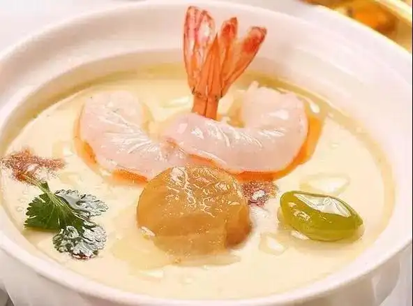 海胆柱脯鲜虾蒸蛋