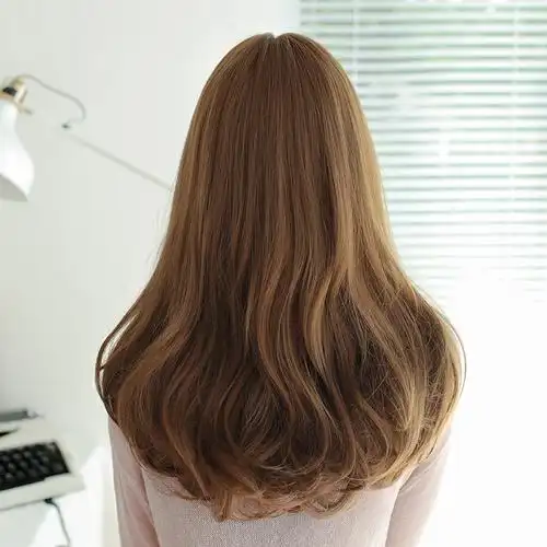 新款假发长卷发自然蓬松逼真女长发修脸中长发齐刘海全头套