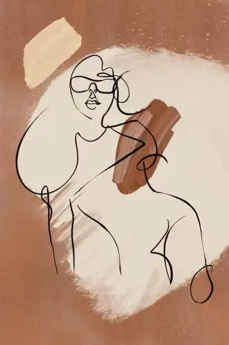 抽象极简线条女性人物装饰画