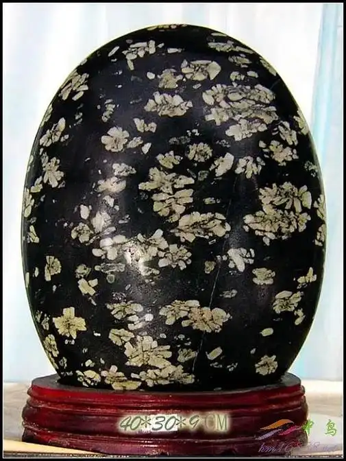 河南梅花石  又名汝玉,独产洛阳洛阳南部山中.其底油黑,褐红 - 抖音