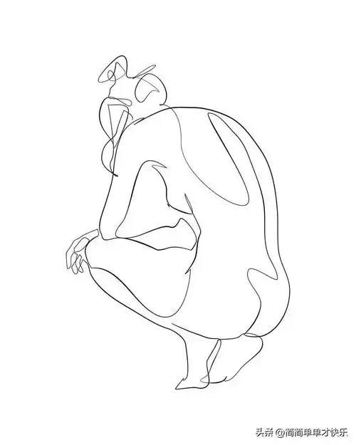 一笔画出的性感人体