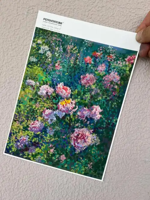 油画棒花花点彩点彩原照片在最后