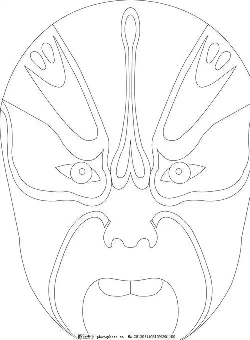 儿童京剧脸谱简笔画加色