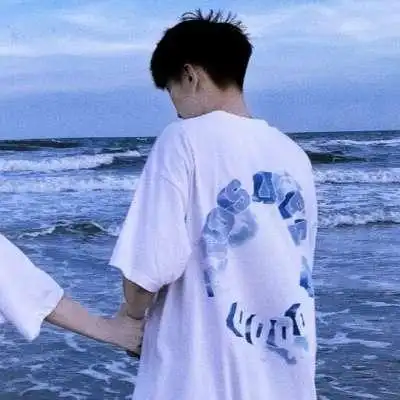 蓝色风系情侣头像高清一左一右清新的蓝色系cp头像图片